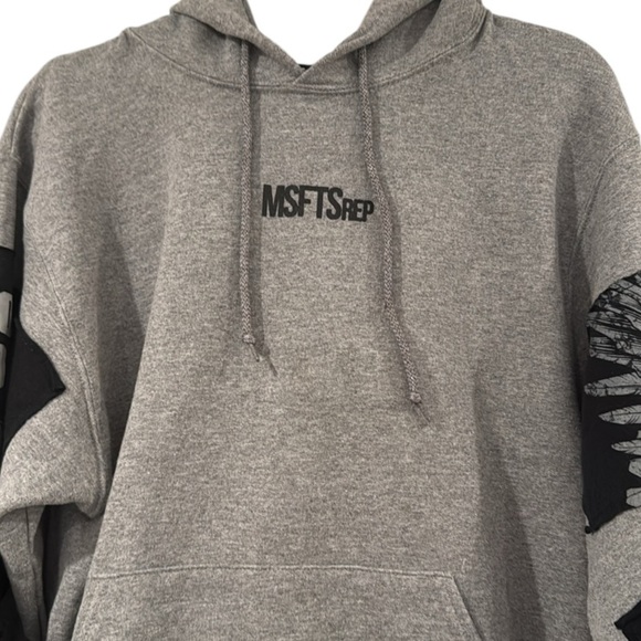 Msftsrep Jaden Smith Harley Davidson Heather Gray Patchwork Hoodie Size Small - Picture 2 of 10